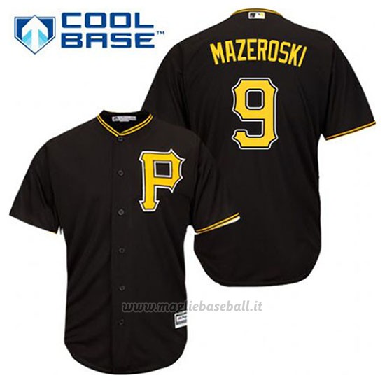 Maglia Baseball Uomo Pittsburgh Pirates Bill Mazeroski 9 Nero Alterner Cool Base